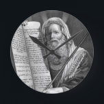 Moses and the Ten Commandments Round Clock<br><div class="desc">Moses and the Ten Commandments</div>