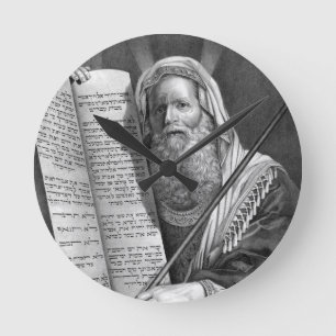 Moses and the Ten Commandments Round Clock