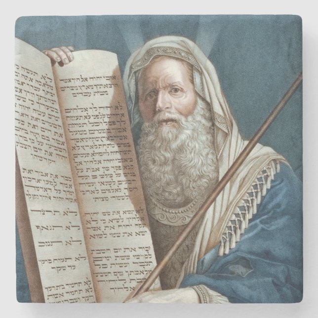 Moses and the Ten Commandments Stone Coaster (Front)