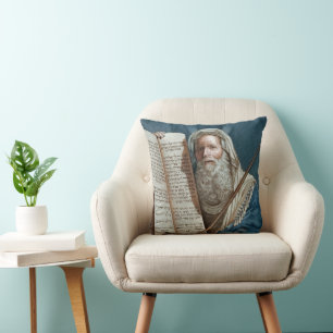 Moses and the Ten Commandments Throw Pillow