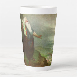 Moses and the Ten Commandments, Vintage Religion Latte Mug