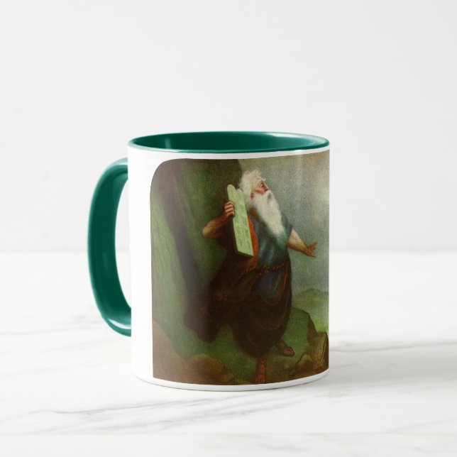 Moses and the Ten Commandments, Vintage Religion Mug (Front Left)