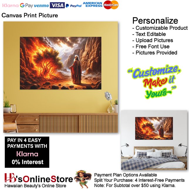 Moses Burning Bush Canvas Print Picture 2 (Moses Burning Bush God Speaks Canvas Print Picture 2.)