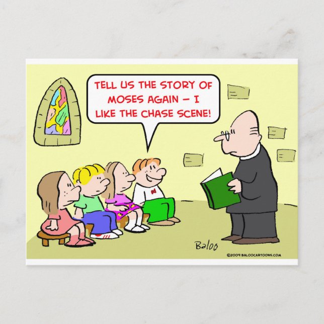 moses chase scene sunday school postcard (Front)