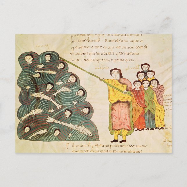 Moses closing the Red Sea on the Egyptians Postcard (Front)