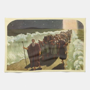 Moses Crossing of the Red Sea, Vintage Religion Kitchen Towel