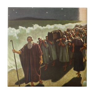 Moses Crossing of the Red Sea, Vintage Religion Tile