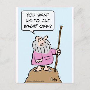moses cut what off god circumcision postcard