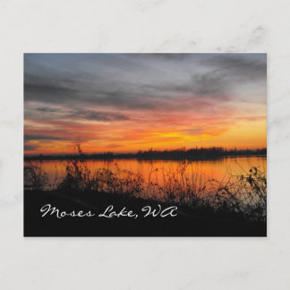 Moses Lake, WA carte postale coucher de soleil