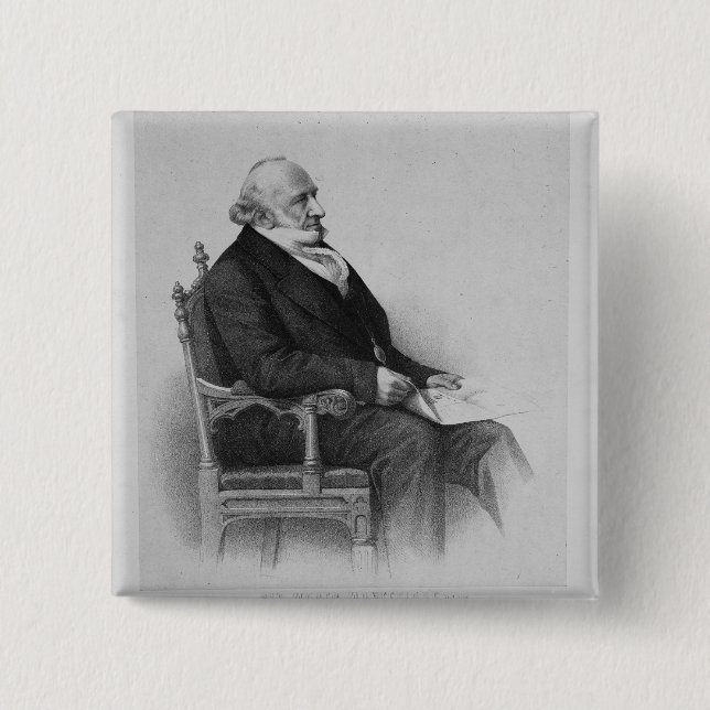 Moses Montefiore 2 Inch Square Button (Front)