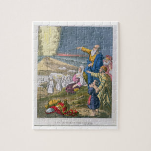 Moses Parting the Red Sea, from a bible printed by Jigsaw Puzzle