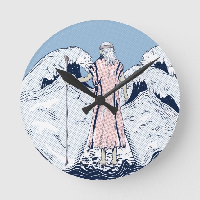Moses parting the red sea round clock (Front)
