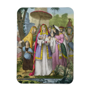 Moses Saved by Pharaoh's Daughter, from a bible pr Magnet