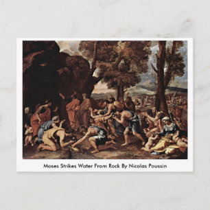 Moses Strikes Water From Rock By Nicolas Poussin Postcard