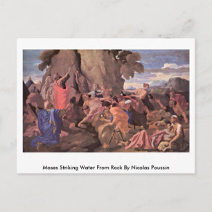 Moses Striking Water From Rock By Nicolas Poussin Postcard