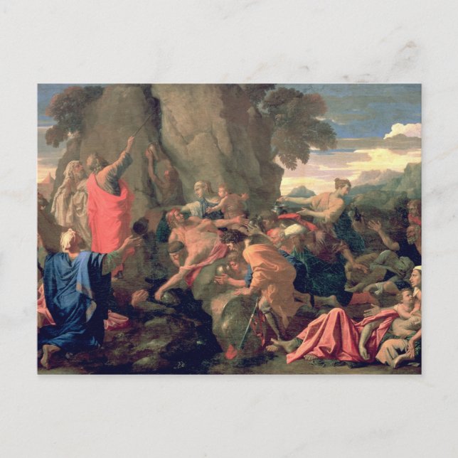 Moses Striking Water from the Rock, 1649 Postcard (Front)