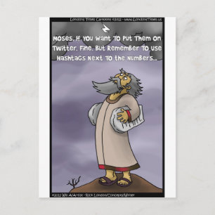 Moses & The 10 Twitter Hashtags Funny Gifts & Tees Postcard