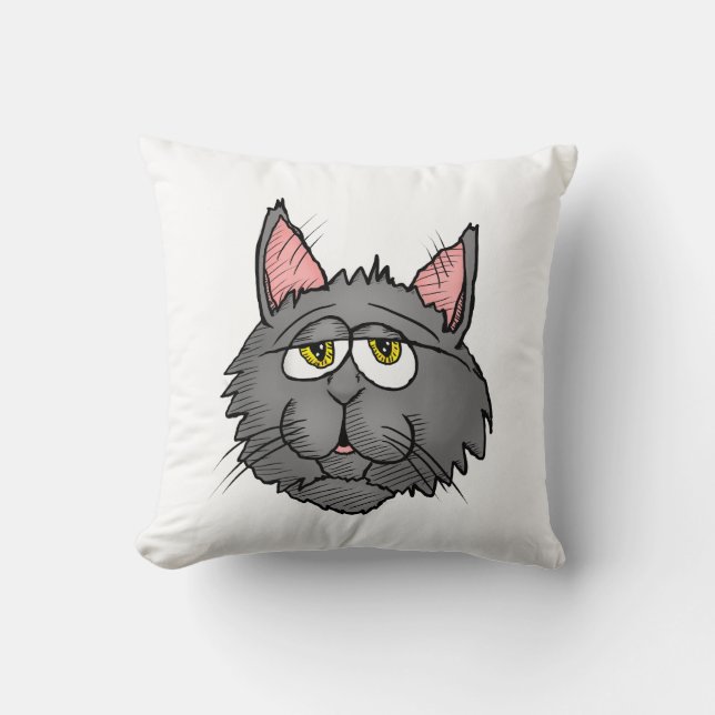 Moses the Qat Throw Pillow (Front)