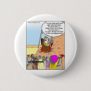 Moses & The Ten Suggestions Funny Gifts & Tees 2 Inch Round Button