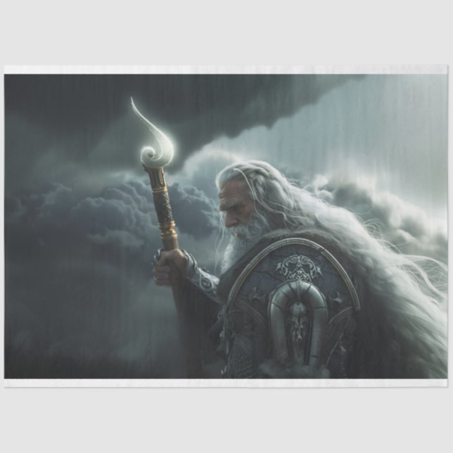 Moses with Staff Decoupage  Tissue Paper (Front)