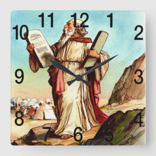 Moses with the tables of the law clock