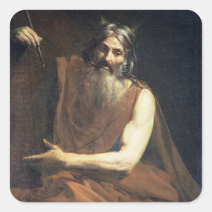 Moses with the Tablets of the Law, c.1627-32 Square Sticker