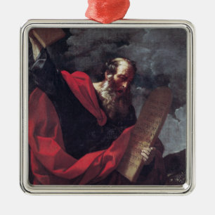 Moses with the Tablets of the Law Metal Ornament