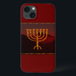 Moshe's Menorah iPhone 13 Case<br><div class="desc">In the Torah Moshe Rabbenu is told, "You shall make a Menorah of pure gold, beaten out, shall the Menorah be made, its base, its branch, its goblets, its knobs, and its flowers shall be hammered from it, " [Shmot 25:31] and later, "See, and construct, according to their form that...</div>