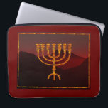 Moshe's Menorah Laptop Sleeve<br><div class="desc">In the Torah Moshe Rabbenu is told, "You shall make a Menorah of pure gold, beaten out, shall the Menorah be made, its base, its branch, its goblets, its knobs, and its flowers shall be hammered from it, " [Shmot 25:31] and later, "See, and construct, according to their form that...</div>