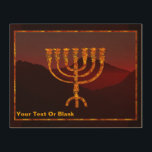 Moshe's Menorah Wood Wall Art<br><div class="desc">A depiction of the seven-branched menorah (candelabra) made by the Israelites after the Exodus from Egypt. Customizie by adding your own text. In the Torah Moshe Rabbenu is told, "You shall make a Menorah of pure gold, beaten out, shall the Menorah be made, its base, its branch, its goblets, its...</div>