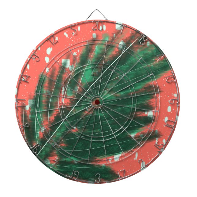 Mosiac Abstract Palm Leaves Terrazzo Pattern Dartboard (Front)