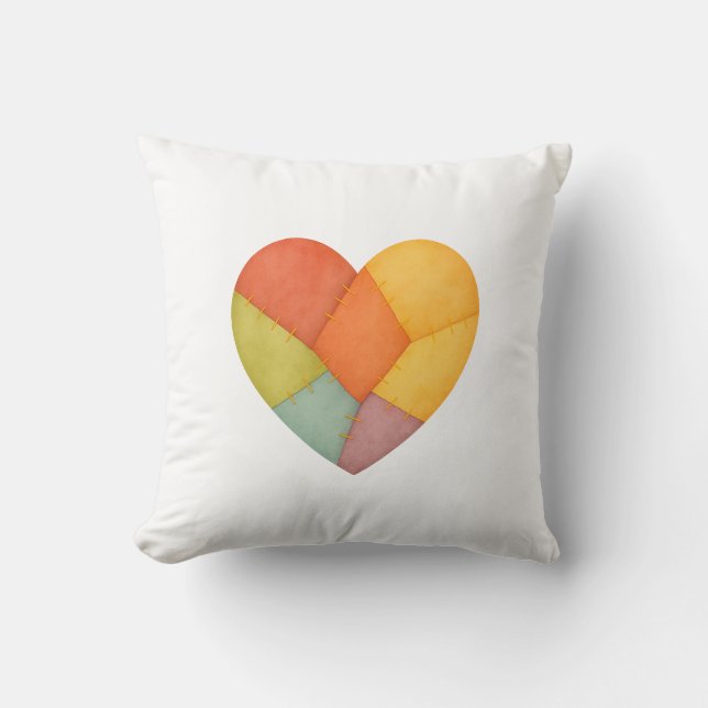 Mosiac Heart  Throw Pillow (Front)