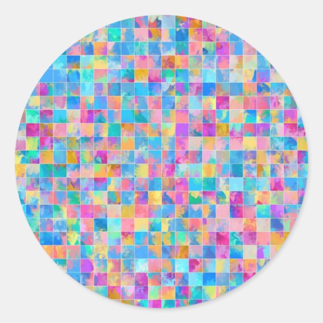 Mosiac tiles classic round sticker (Front)