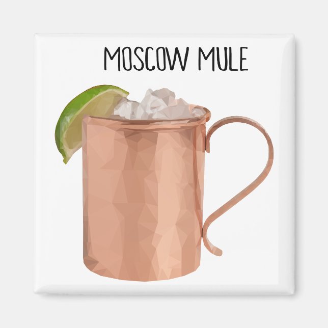 Moskova Mule Cuivre Mug Vodka Lime Cocktail Magnet (Devant)