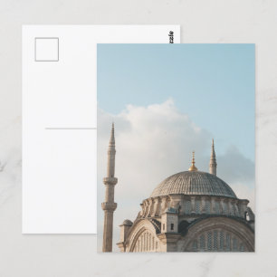 Mosque blue sky  postcard