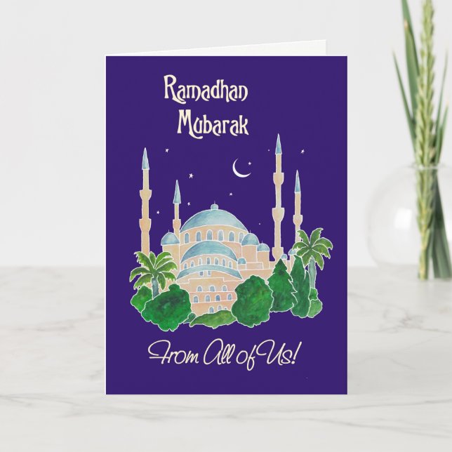 Mosque by Moonlight 'From All of Us' Ramadan Card (Front)