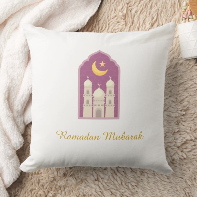 Mosque & Crescent Moon Pillow  (Blanket)