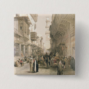 Mosque El Mooristan, Cairo, from "Egypt and Nubia" 2 Inch Square Button