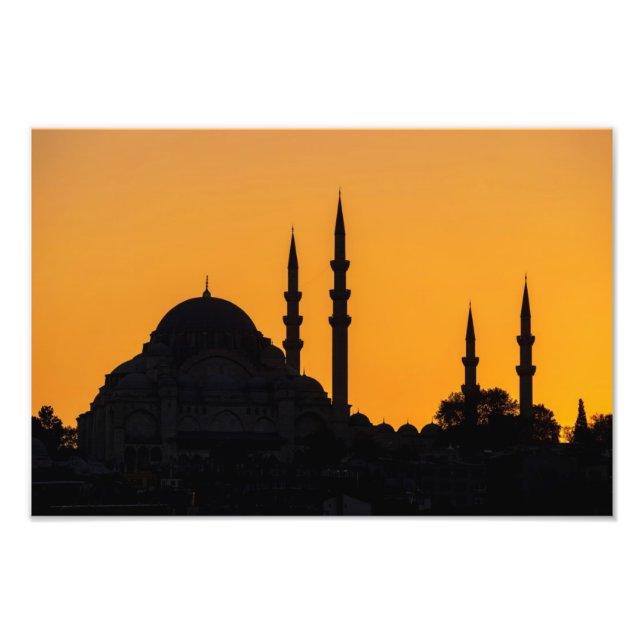 Mosque in Istanbul in Turkey with sunset Photo Print (Front)