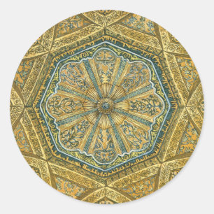 Mosque of Cordoba Spain. Mihrab cupola Classic Round Sticker