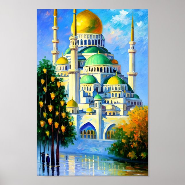 Mosque Print Muslim Art print Digital Wall Art (Front)