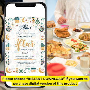 MOSQUE RAMADAN KAREEM IFTAR DINNER PARTY EDITABLE INVITATION