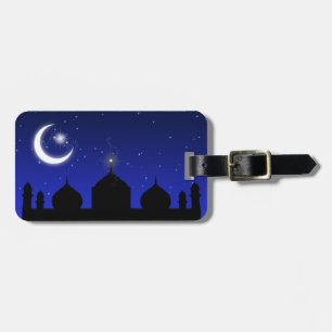 Mosque Silhouette at Night - Luggage Tag