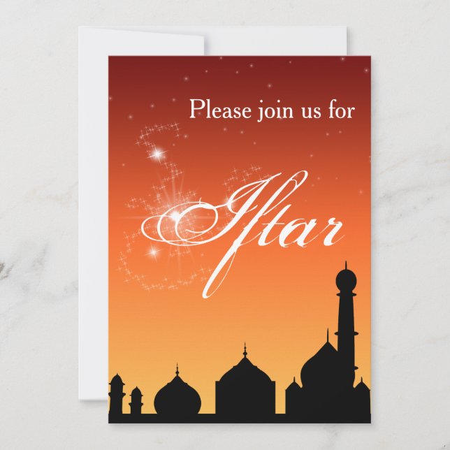 Mosque Silhouette Evening - Iftar Party Invitation (Front)