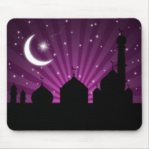 Mosque Silhouette Purple Night - Mousepad