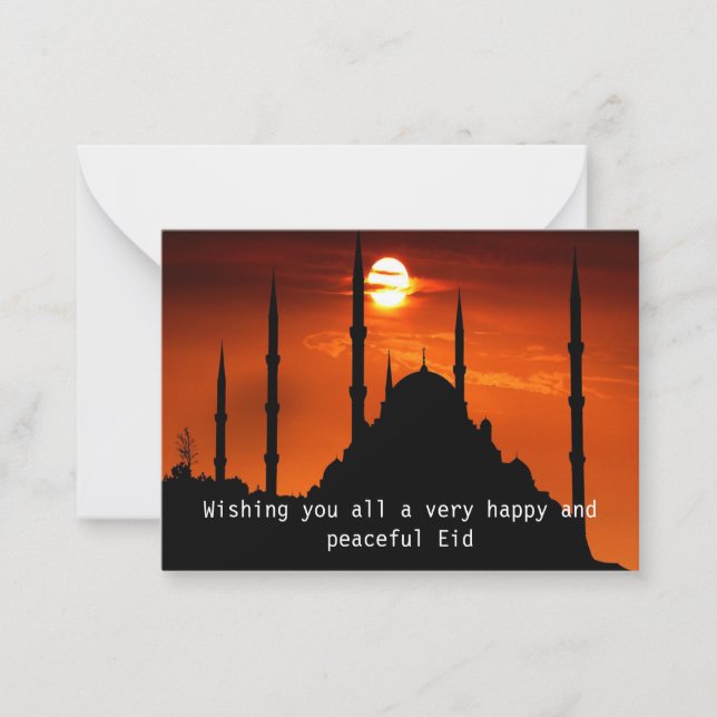 Mosque Silhouette When Sunset Card (Front)