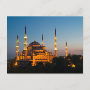 Mosquée Bleue au crépuscule Carte postale