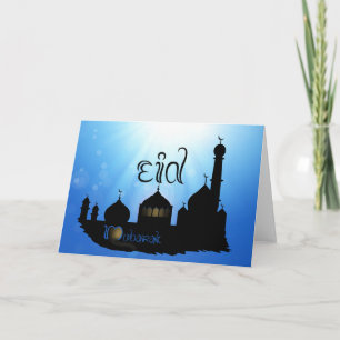 Mosquée de l'Aïd Moubarak avec carte de vacances