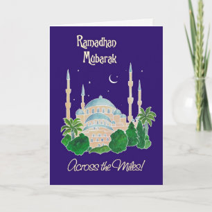 Mosquée par clair de lune 'à travers la carte de