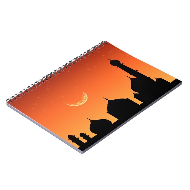Mosquée Silhouette Ciel du soir - Carnet (Côté gauche)